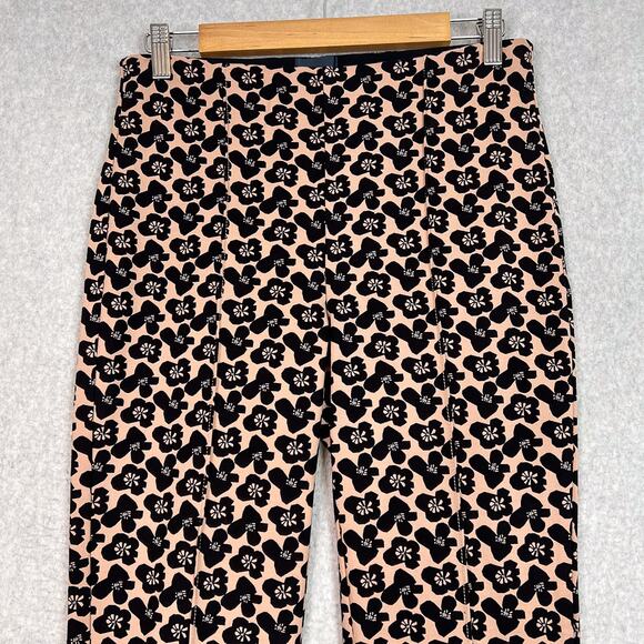 Anthropologie Maeve Brown Print The Margot Kick Flare Cropped Trousers Sz Small - Picture 3 of 13